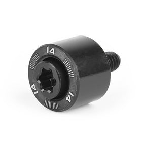 FoFoFo golf driver weight screw close-up for swing weight tuning.