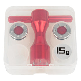 FoFoFo red case keeps weights organized and portable.