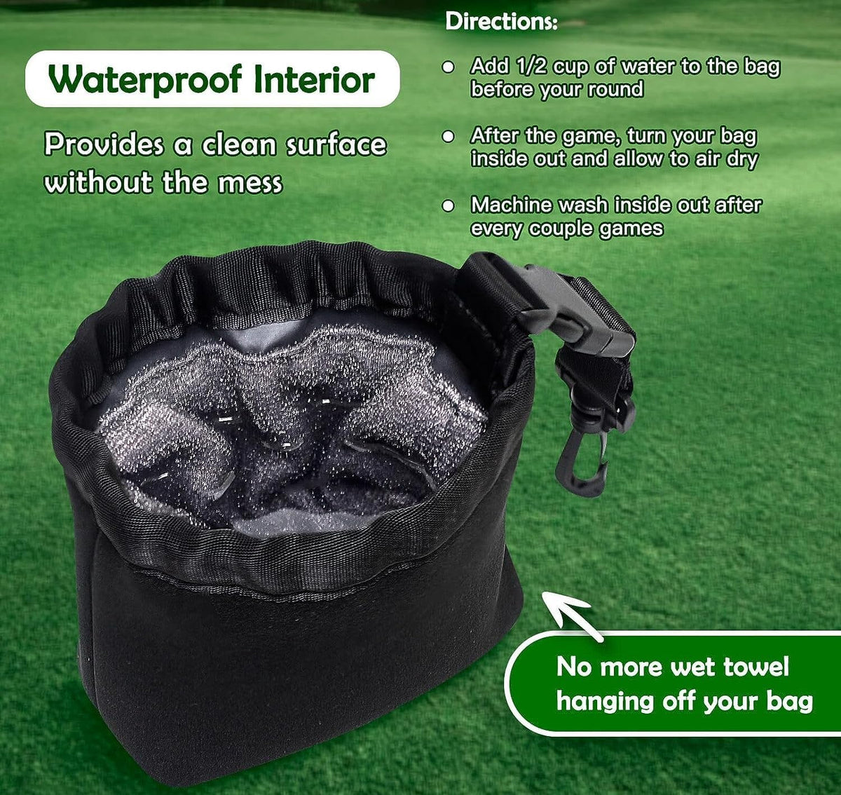 fonefunshop waterproof golf bag interior keeps water contained and protects club finishes