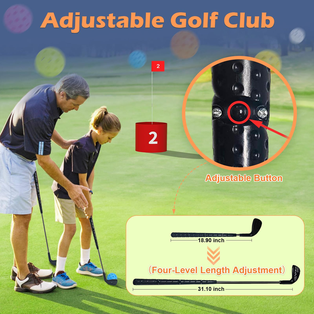 FOOING 9-hole set on lawn for family-friendly competition