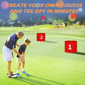 FOOING Golf Game 6-Hole Set flags for marking each hole during play