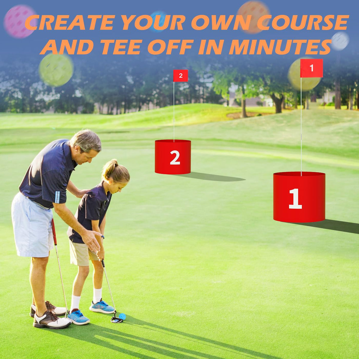 FOOING golf game-9 hole set beachside setup for sunny outdoor sessions.