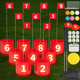 FOOING Golf Game LED with 2 Clubs ready for backyard practice and social play.