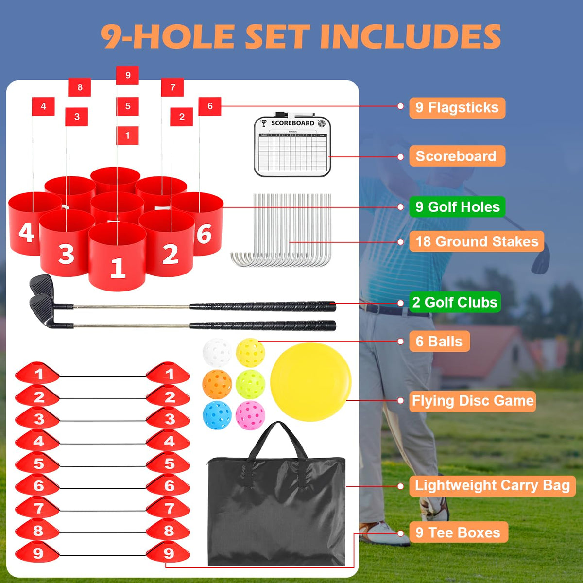 FOOING ground stakes and scorecard for stable setup