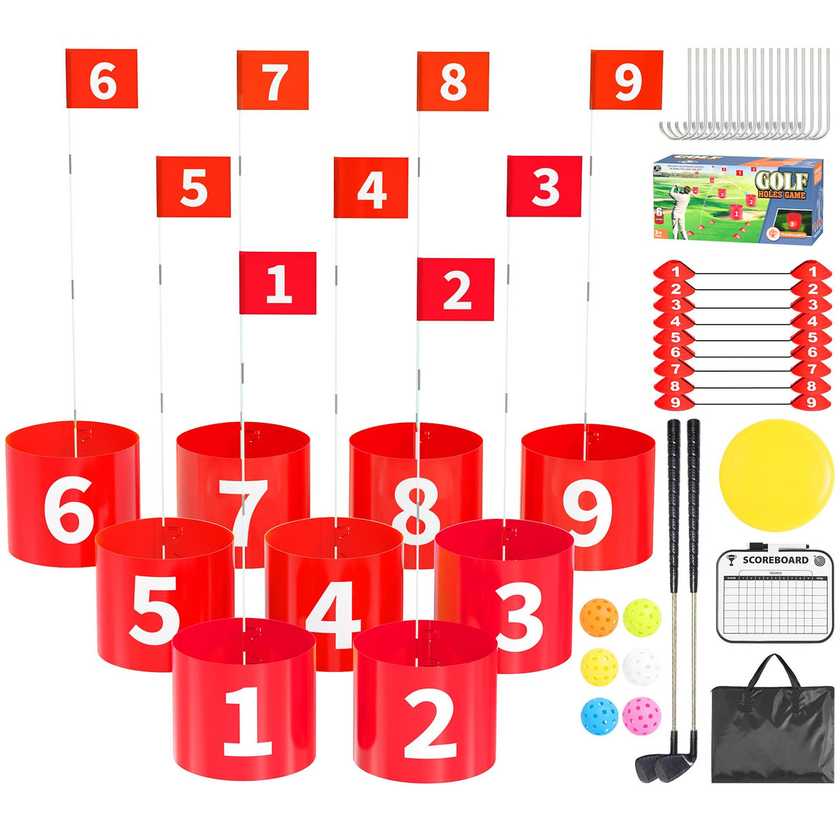 FOOING two clubs compact golf set for easy backyard practice