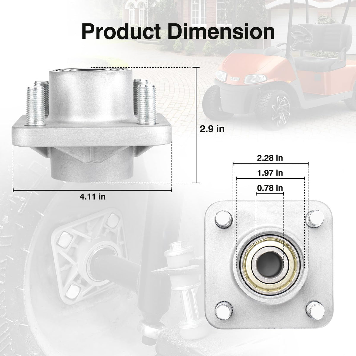 Forccord 2-pack includes hub bolts and dust covers for replacements.