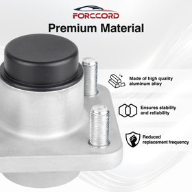Forccord aluminum hub components displayed to show wear-resistant construction.