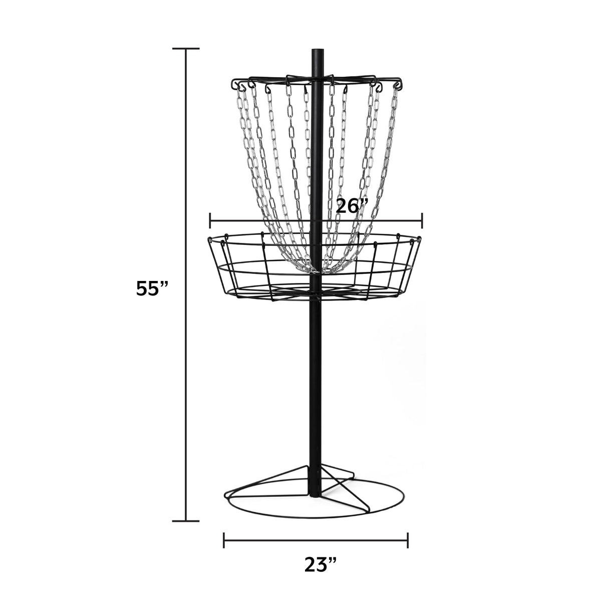 VORTExX basket with 12 chains catching discs during gameplay.
