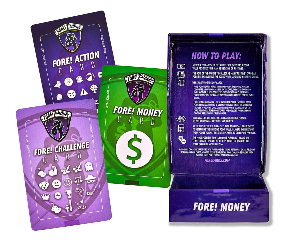 Fore! Cards fore-challenge card used for a dynamic hole-by-hole challenge.