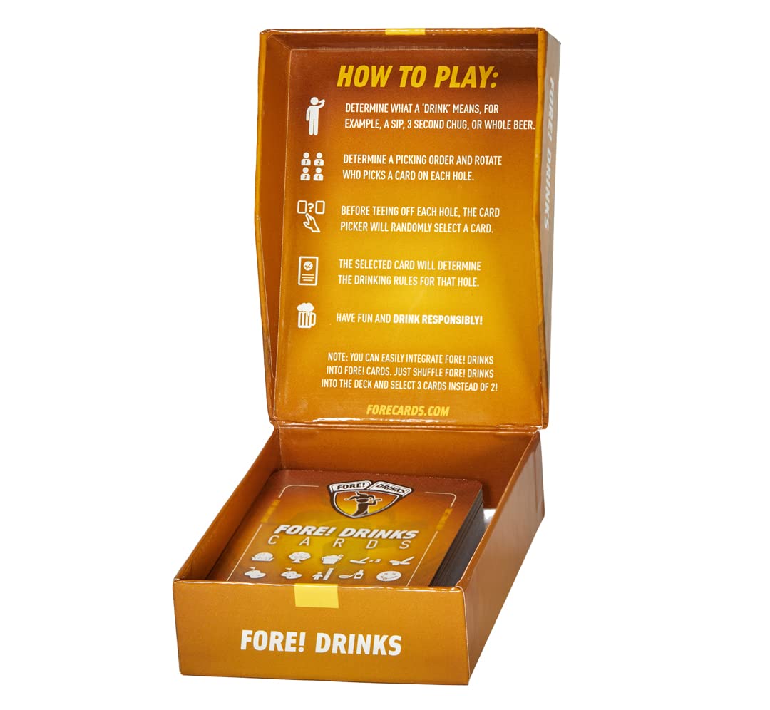 Fore! Drinks On Course durable card stock for long-lasting use