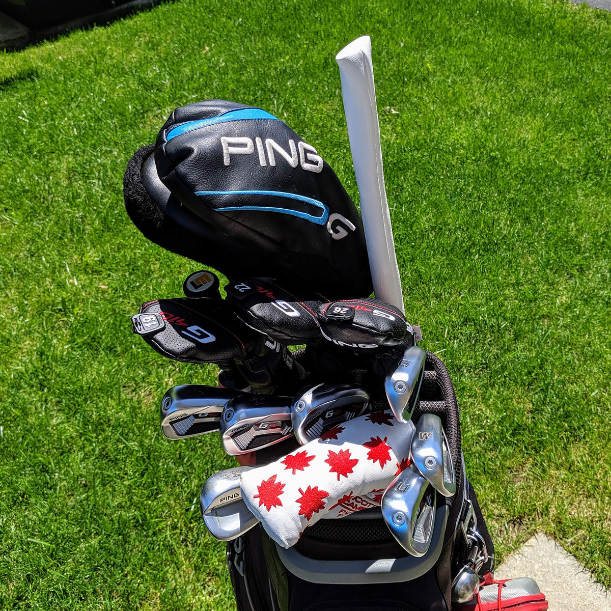 Foretra alignment stick cover white side view adds color while guarding equipment.