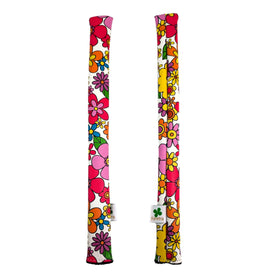 Foretra alignment stick headcover with floral design protects and organizes sticks.