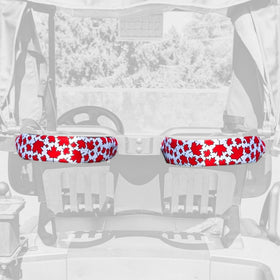 Foretra Canada maple leaves pattern sleeve on golf cart strap protects against friction and scuffs.