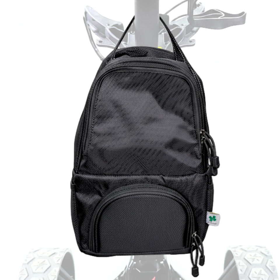 Foretra golf push cart bag attached to frame with Velcro for quick drink access