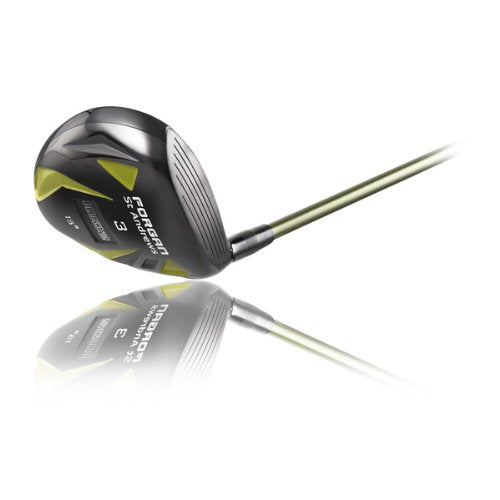 Forgan IWD2 3 Wood left-handed front view for longer, accurate shots.