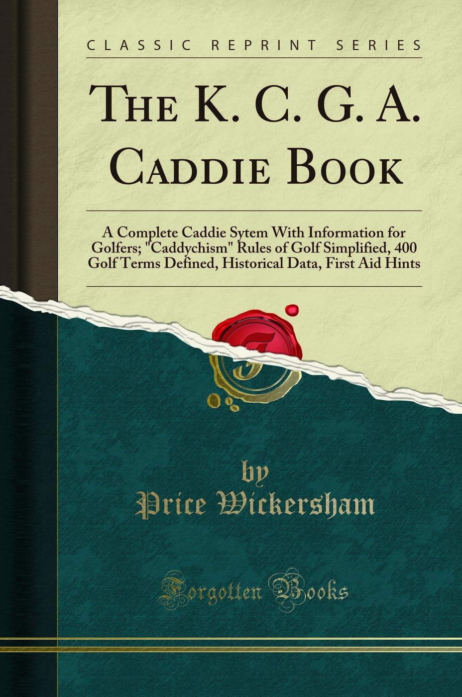 Forgotten Books KCGA Caddie Book cover—comprehensive golf terms and rules reference for players.