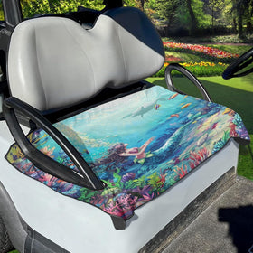 Foruidea Mermaid Girl underwater seat cover shows universal fit and stylish protection for golf carts.