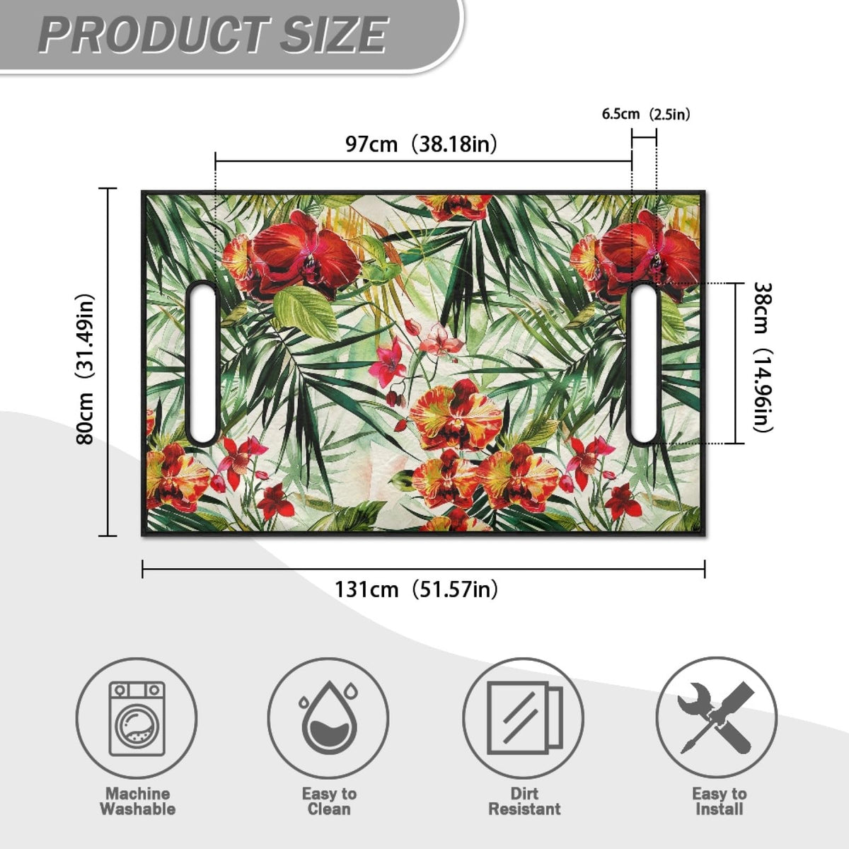 Easy installation of Foruidea Palm Leaves seat cover on cart armrests