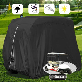 Waterproof fabric with UV protection keeps carts dry and sun-shielded.