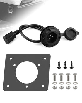 Fozipamy charger port cover adapter with 120V plug displaying a secure fit for EZGO ports