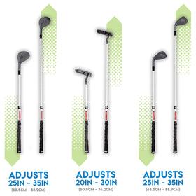 Franklin Sports adjustable youth golf set putter supports accurate putting practice and alignment.