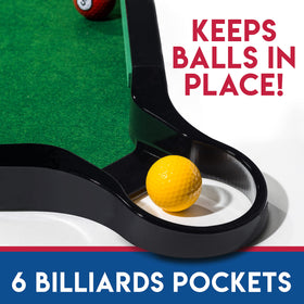 Franklin Sports Billiards Golf balls set supports varied challenges.