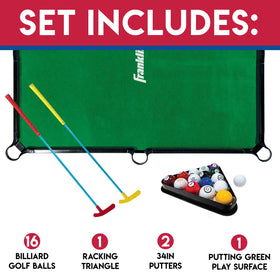 Franklin Sports Billiards Golf putting green surface enabling precise shots.