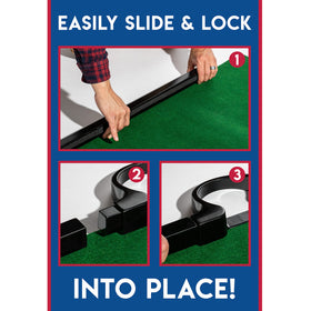 Franklin Sports Billiards Golf racking triangle helps quick setup.