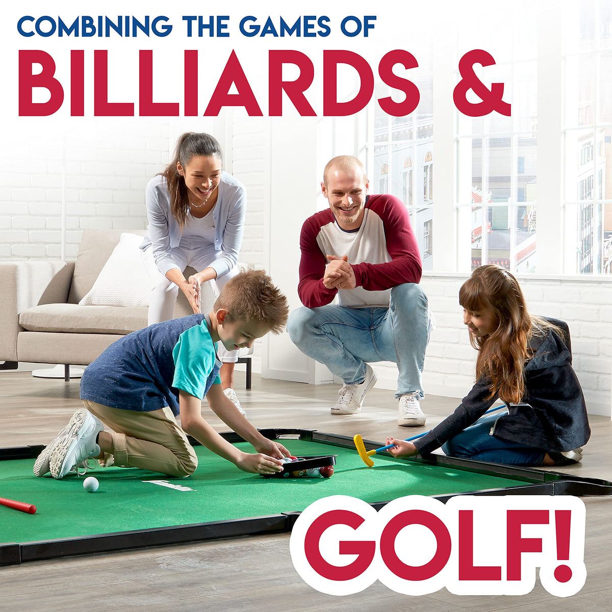 Franklin Sports Billiards Golf all-in-one pack for convenient indoor fun.