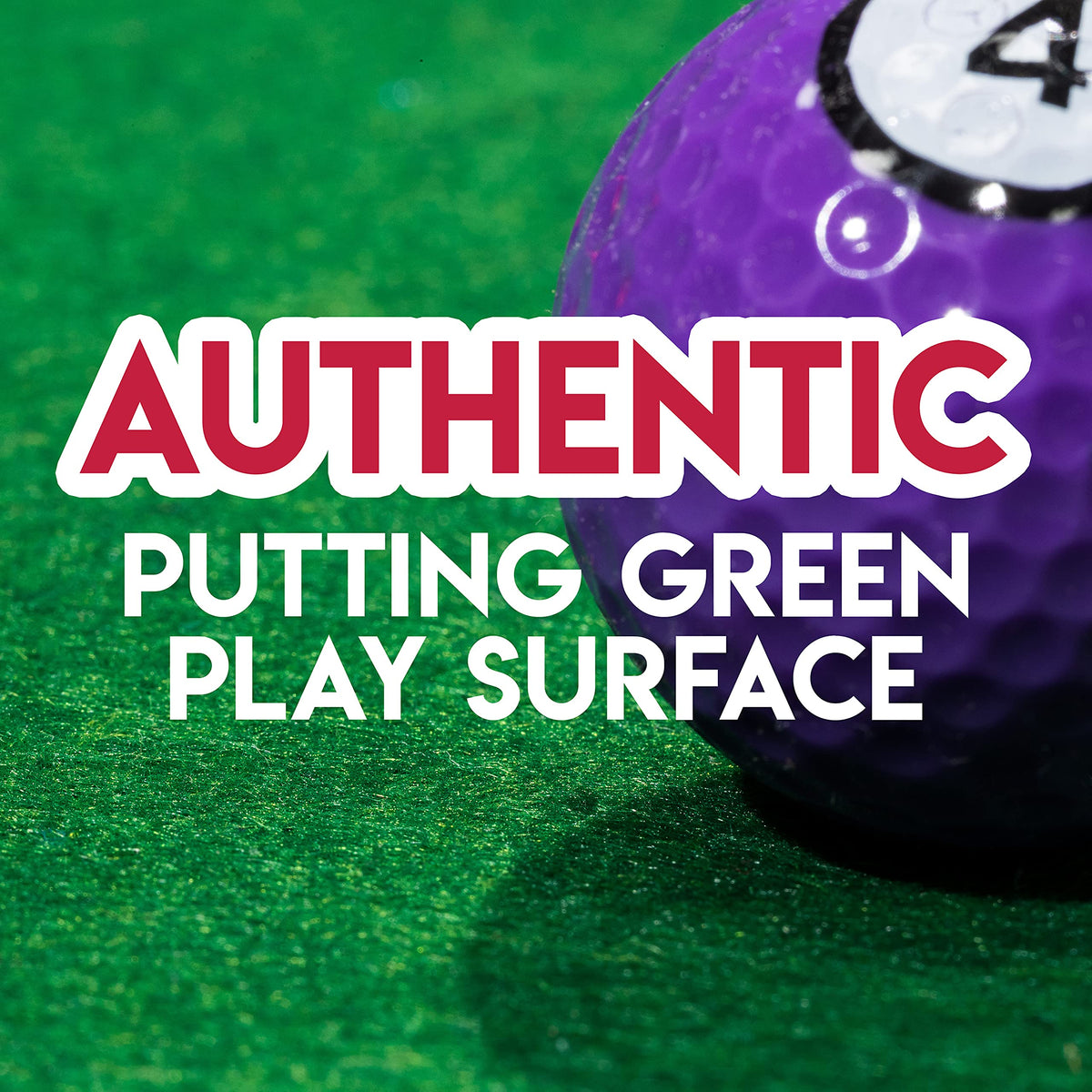 Franklin Sports Billiards Golf surface closeup shows authentic green feel.