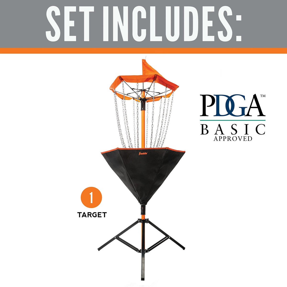 Franklin Sports disc golf target PDGA-approved basket for casual rounds
