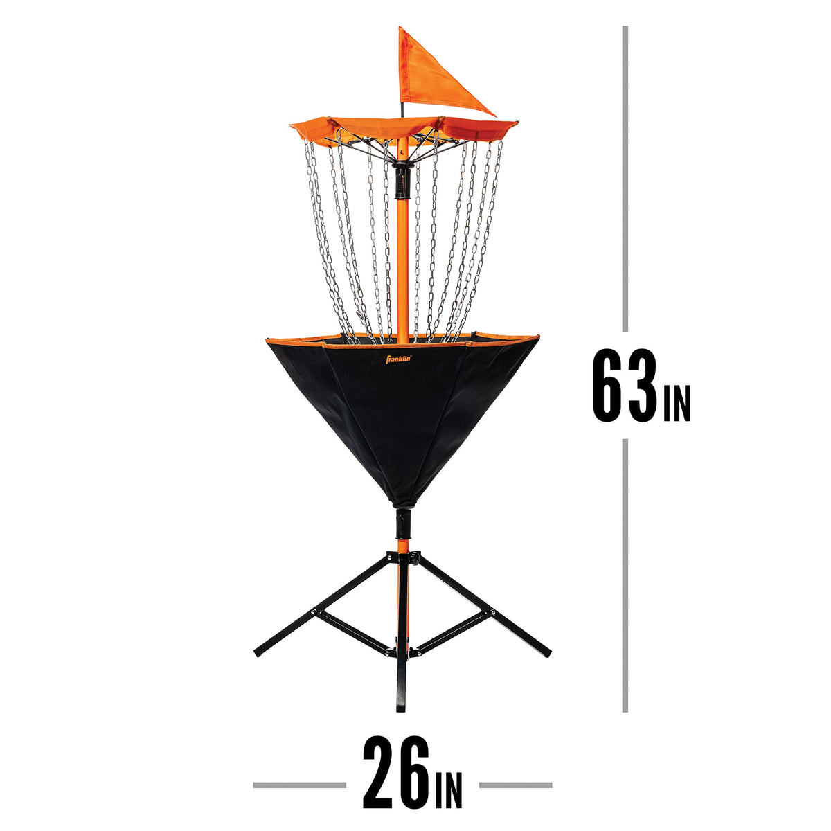 Umbrella-style setup for fast assembly with Franklin Sports target