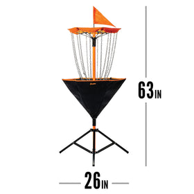 Umbrella-style setup for fast assembly with Franklin Sports target