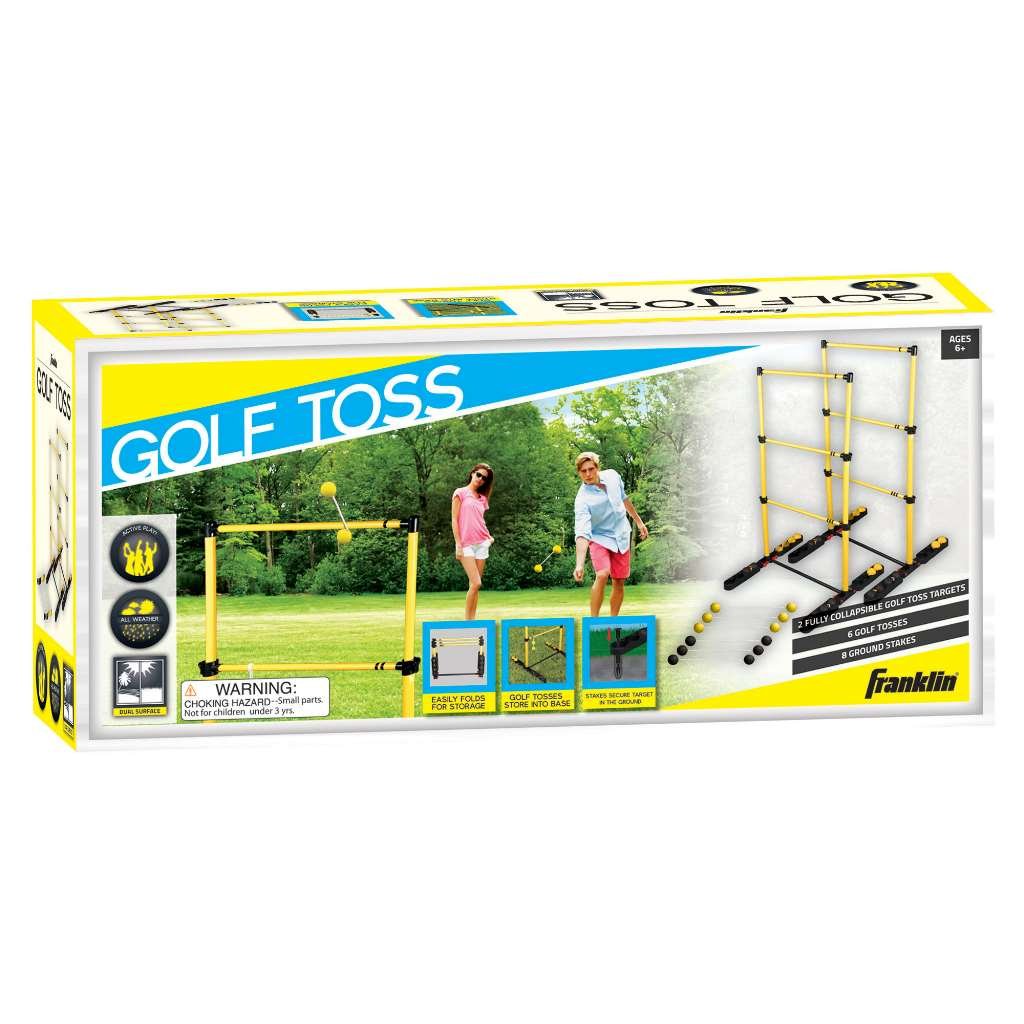 Franklin Sports Golf Toss foldable frame stores tosses and keeps setup tidy.