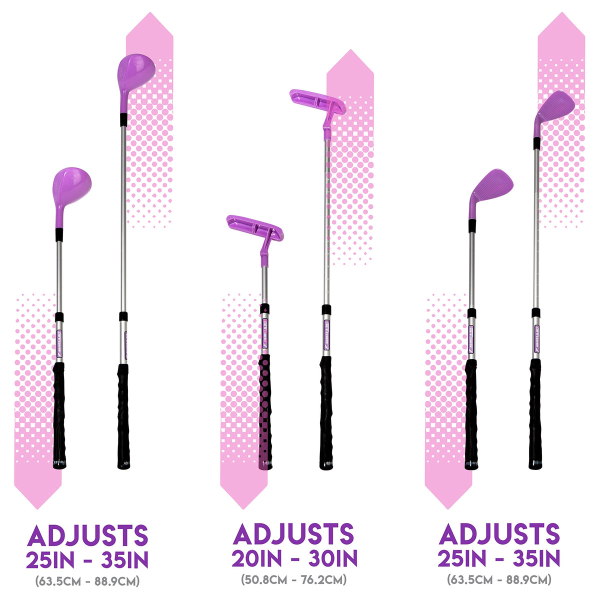 Franklin Sports Kids Golf Set putter features adjustable length for proper grip as they grow