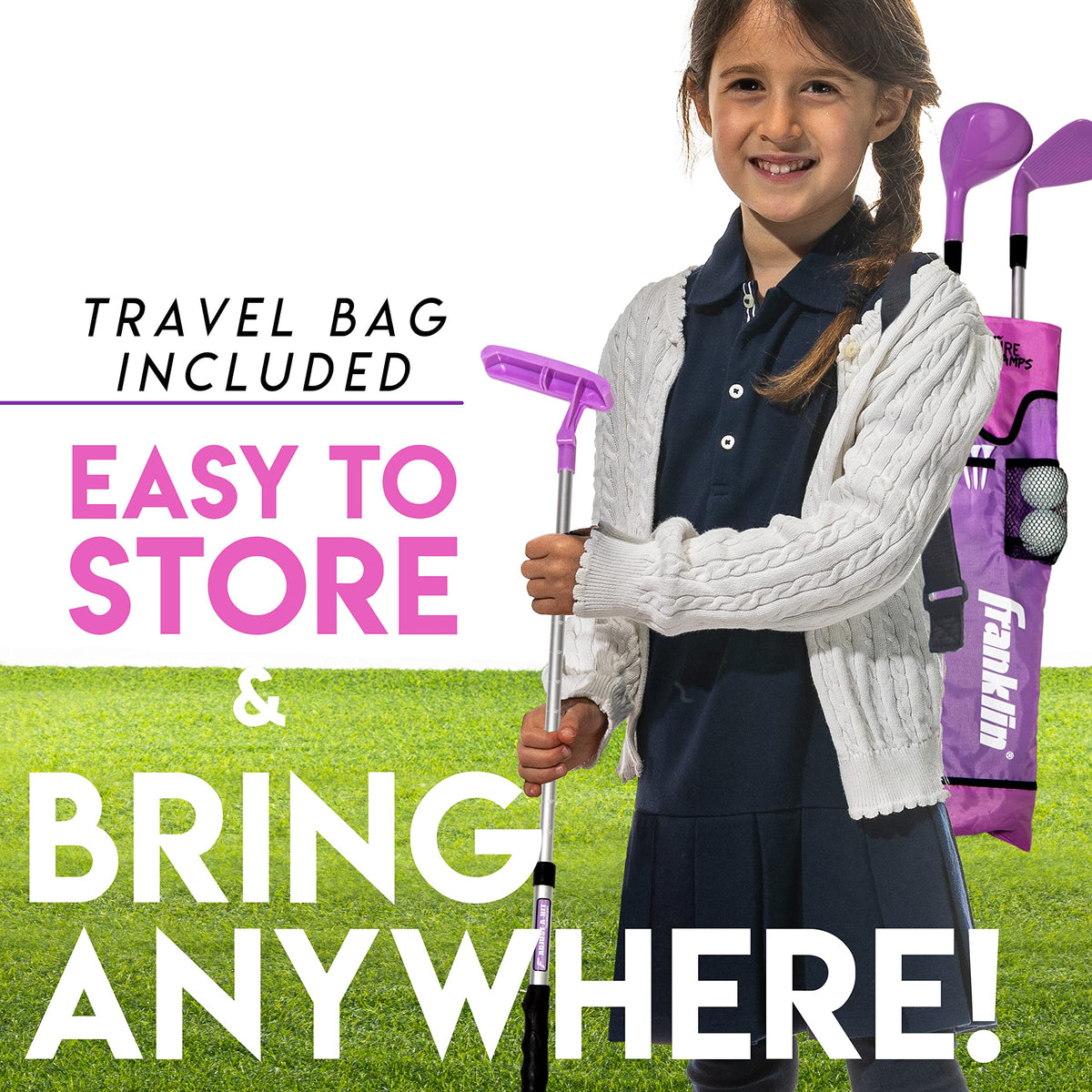 Franklin Sports Kids Golf Set tees simplify setup for quick rounds