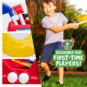 Rolling carry case makes the set portable for backyard play