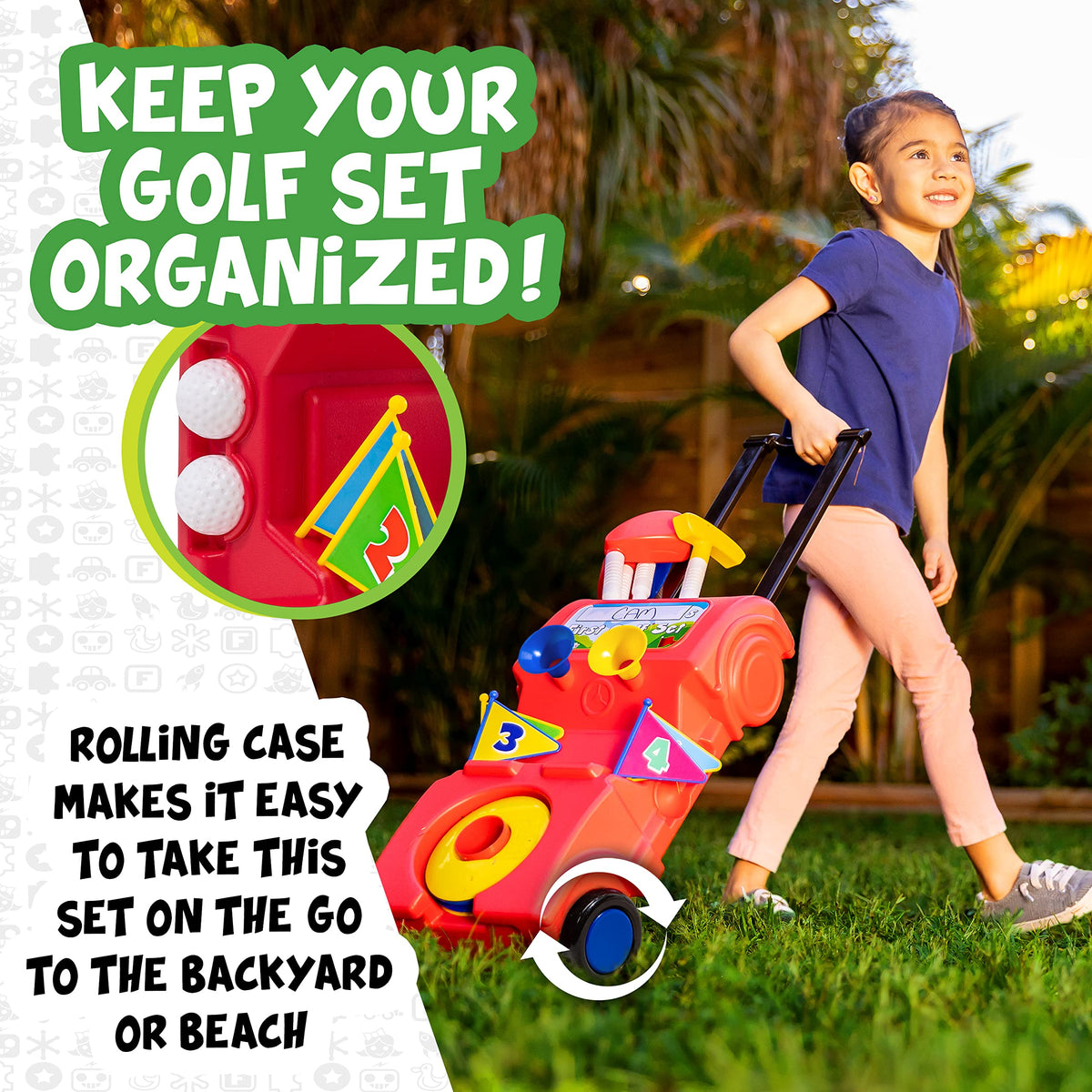 Plastic golf hole set to build a mini course at home