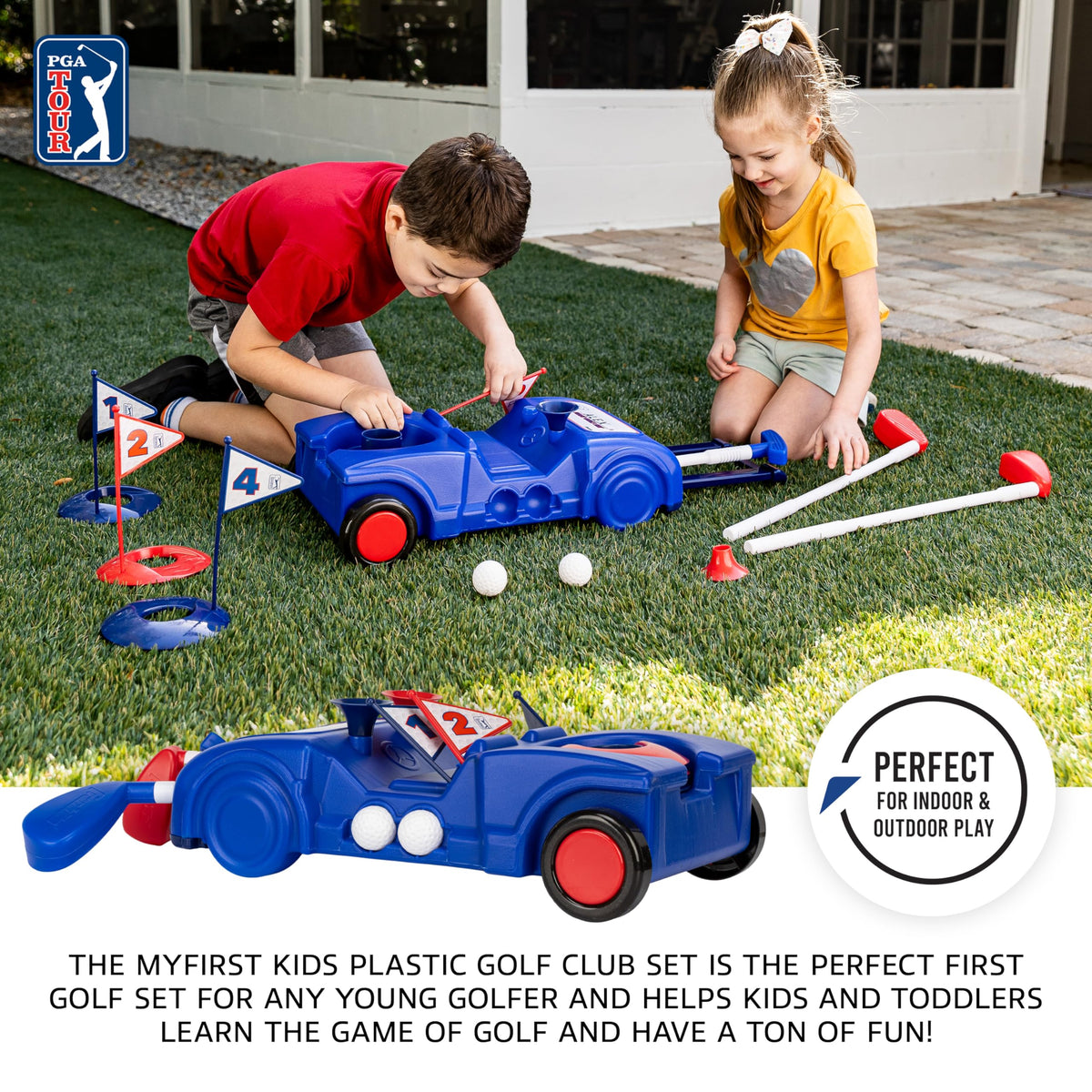 Tees from Franklin MyFirst Golf Set provide compact practice aids