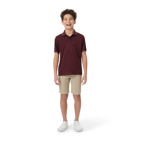 French Toast Young Men's polo collar detail adds crisp style.