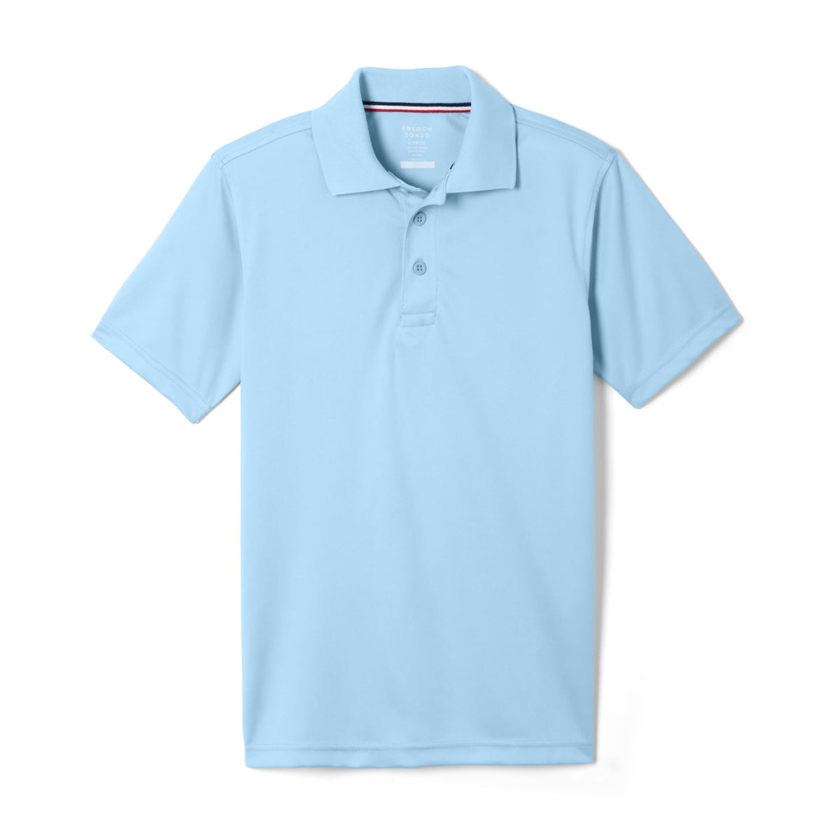 French Toast Young Men's moisture-wicking polo front view for breathable comfort.