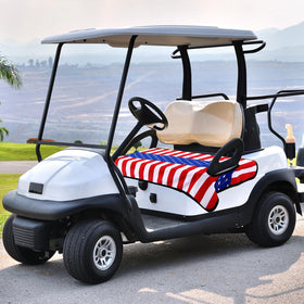 Soft, durable microfiber offers comfortable seating on sunny golf rounds