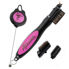 Frogger BrushPro with ergonomic pink grip for quick on-course cleaning