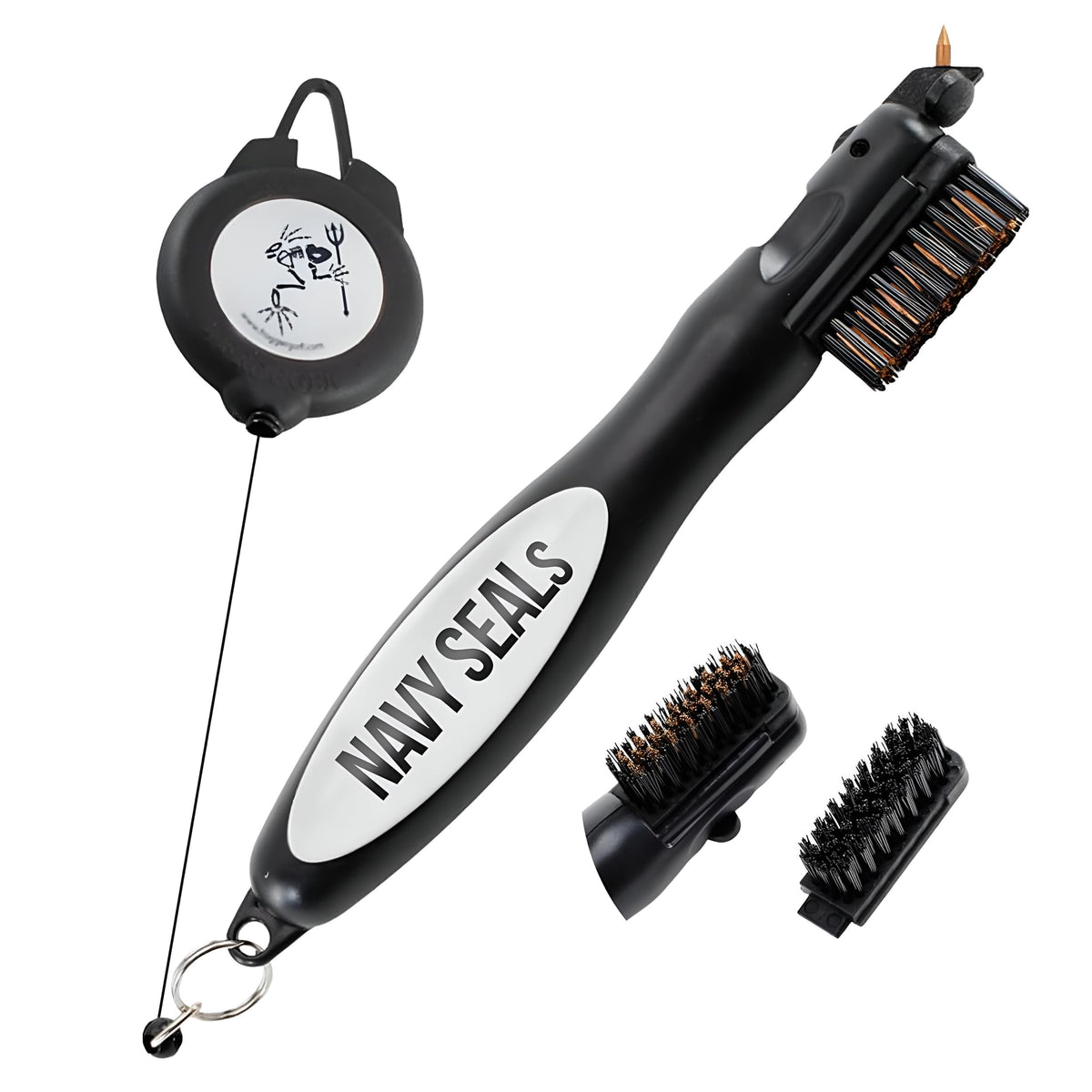Frogger BrushPro golf club cleaner with ergonomic grip for on-course care