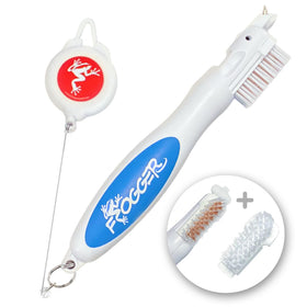 Frogger BrushPro golf club cleaner clean, protect clubs with durable brush head
