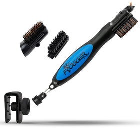 Frogger BrushPro blue golf club cleaner shown for precise groove cleaning