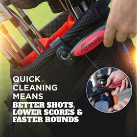 Frogger BrushPro replaceable nylon brush head extends tool life.