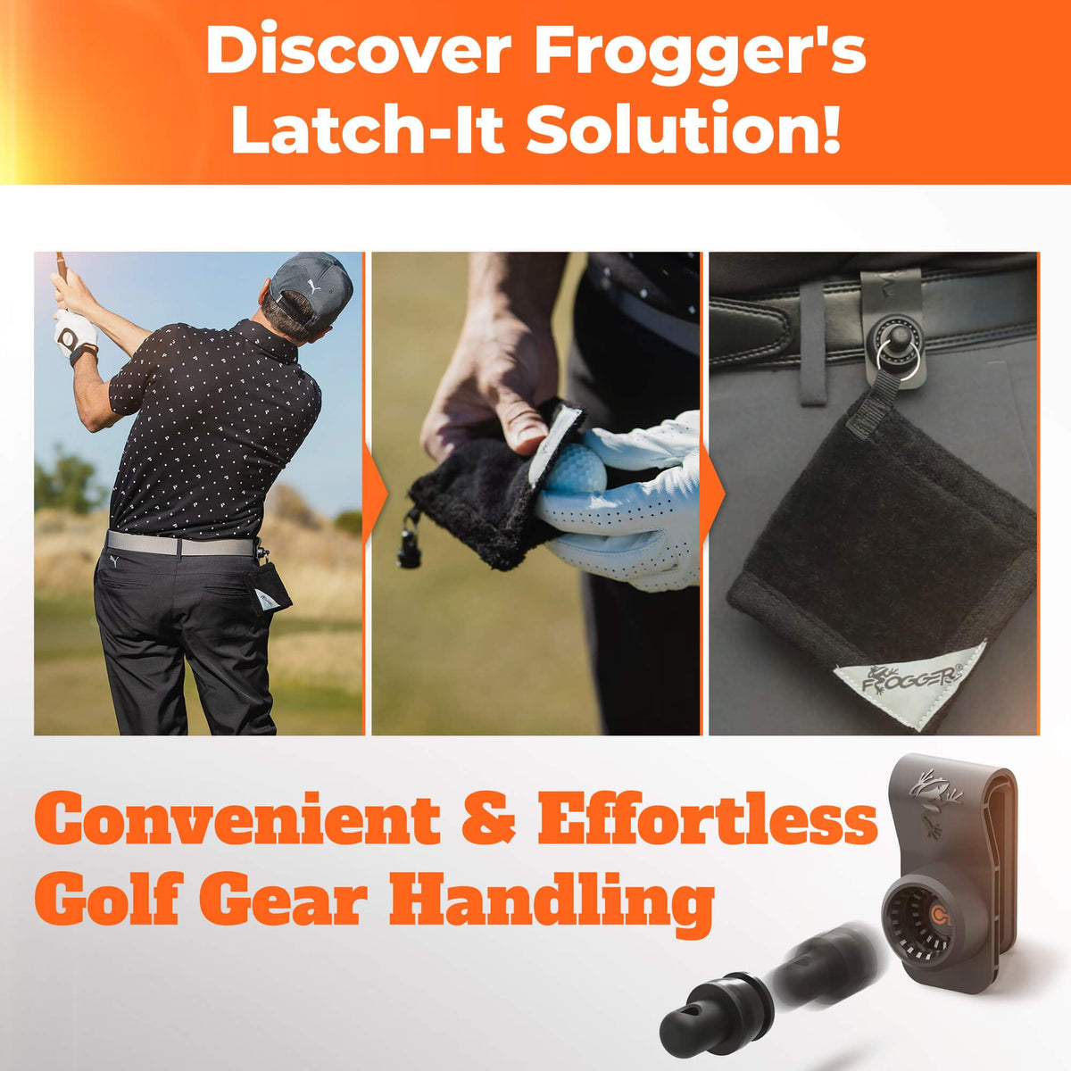 Frogger Latch-It magnetic dongle attaches accessories securely to your belt.