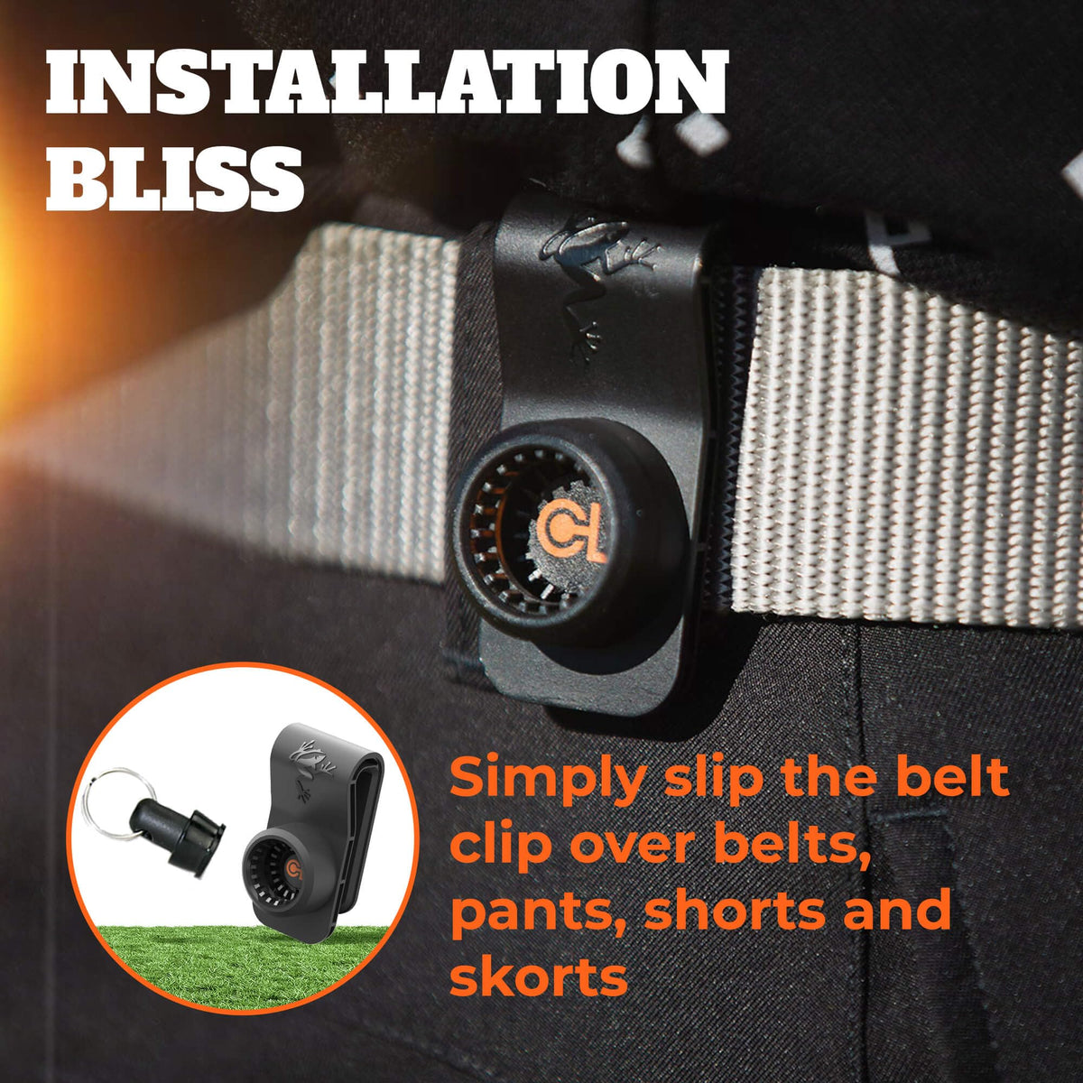 On-course setup with Frogger Latch-It for easy gear access.