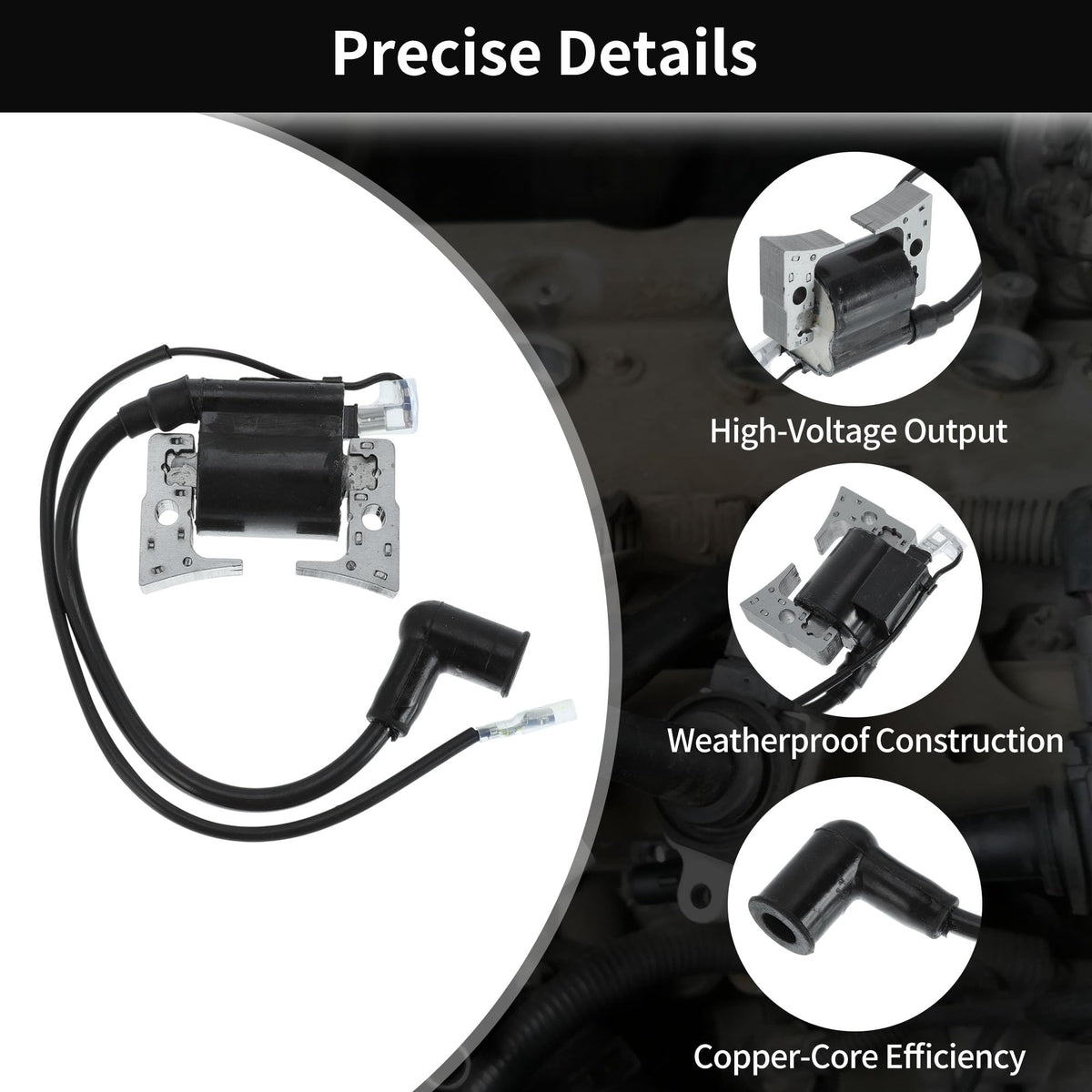 Fuelhood ignition coil module with oe number label helps correct identification and fit